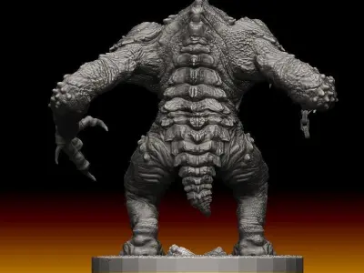 Star Wars rancor with interchangeable heads and a bone accessory 3D model