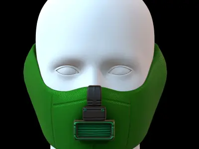 Gas mask helmet 3d model scifi Low-poly  Low-poly 3D model 209