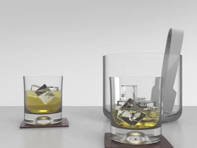 Whiskey Drinks Low-poly 3D model