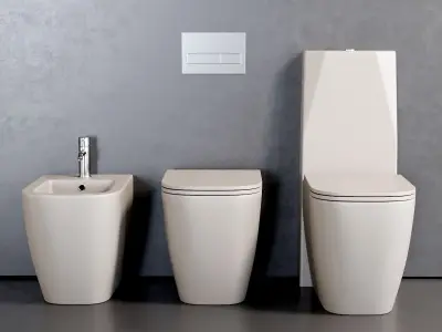 Esedra by SDR Ceramiche Quadra WC Low-poly 3D model