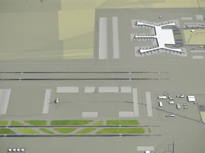 Istanbul - Airport - IST Low-poly 3D model