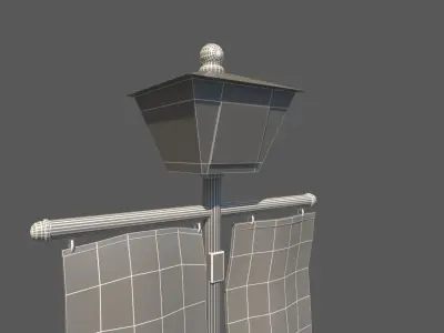 banner speaker post Low-poly 3D model