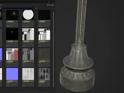 street lantern post light Low-poly 3D model