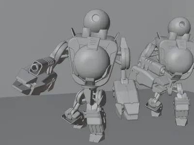 Battle Droids Low-poly 3D model