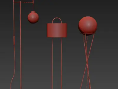 Warner Marble Floor Lamp 3D model