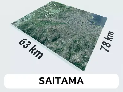 Saitama Japan City Landscape 3D Model 3D model