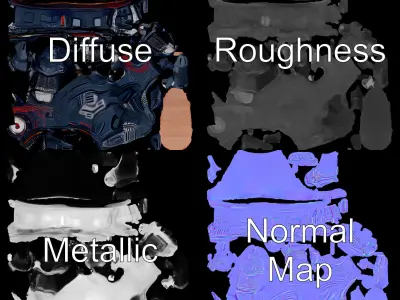 Futuristic Robotic Glove Model Pack with Advanced Design Low-poly 3D model