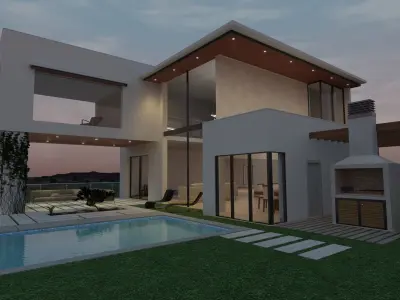 Modern House Scene 3D model