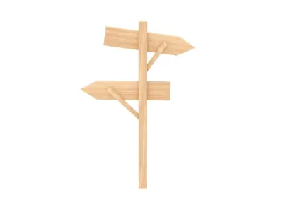 Wooden Signboard 3D model