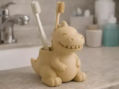 Dinosaur Toothbrush Holder 3d printable stl 3D print model