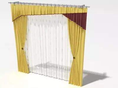 Modern Window Curtains 3D model