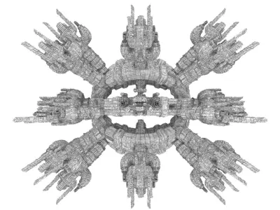 Sci-Fi Outer Space Base Center 3D model