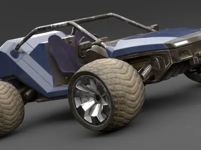 Sci Fi Buggy Low-poly 3D model