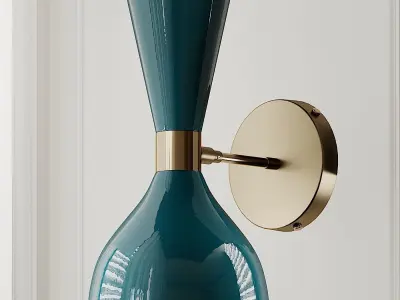 Italian Modern Brass Enamel Ludo Wall Sconce 3D model
