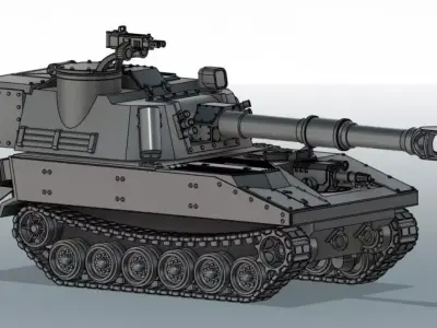 Paladin pattern mobile artillery 3D print model