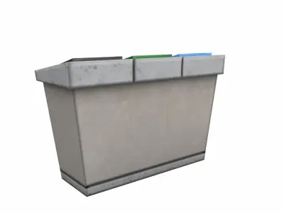 Rubbish bin Low-poly 3D model