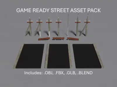 GAME READY STREET ASSET PACK Free low-poly 3D model