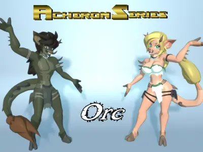 Acheron Orcs Nude Low-poly 3D model