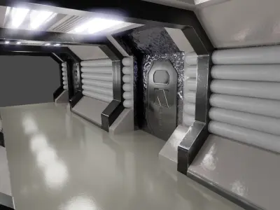 Sci-fi Corridor Retro Low-poly 3D model