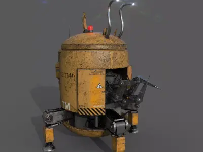 Construction Machine Robot Low-poly 3D model
