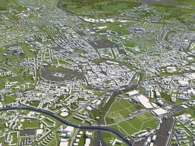 Brno Czech Republic 50x50km 3D City Map 3D model