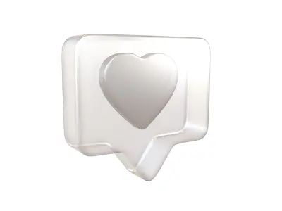 Socail Media Heart Bubble v1 009 Low-poly 3D model