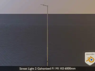 Street Light 2 Galvanized F1 M1 K0 6000mm Low-poly 3D model