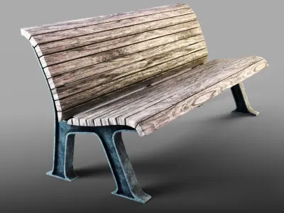 Park Bench  Low-poly 3D model