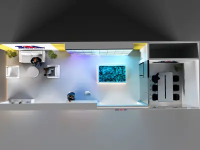 booth 4x12two side open  3D model