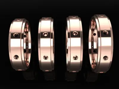 Box Diamond Band Infinity Band Fashion Engagement  Ring Mix Size 3D print model