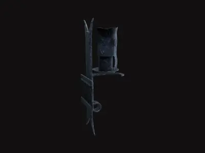 Medieval Torch V08 Low-poly 3D model