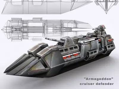 3DRT - Sci-Fi Naval Vessel - Armageddon  Low-poly 3D model