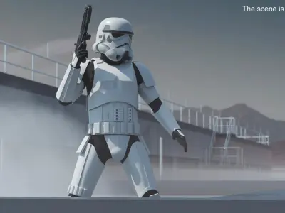  Star Wars Imperial Stormtrooper Raised Blaster Combat Pose 