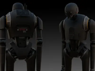 K-2SO Star Wars 3D Model High-Quality Rigged Low-poly 3D model