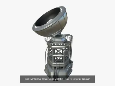 10 Sci Fi Buildings Collection H - Metallic - Exterior Design 3D Model Pack