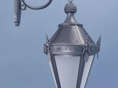 Decorative Silver Lantern 3D model