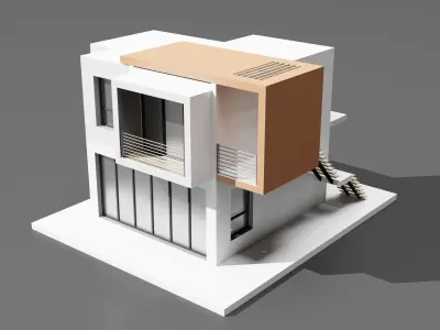 Modern housing project model 3D render 3D model