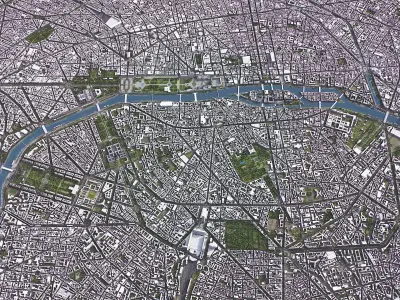 Paris Low-poly 3D model