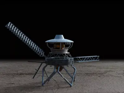 Planetary Exploration Dron lander scifi spacecraft vintage mars 3D model