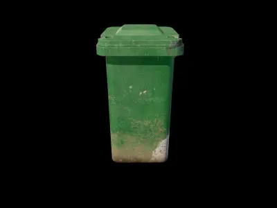 Weathered Wheelie Bin Low-poly 3D model