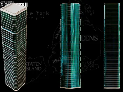 High Detailed City Skyscraper Buildings Model Pack Low-poly 3D model