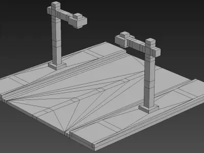 Road Voxel - 1 Low-poly 3D model