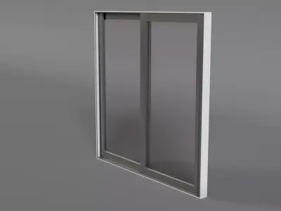 Double Panel Sliding Glass Window Low-poly 3D model