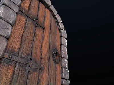 Medieval door Free 3D model buy
