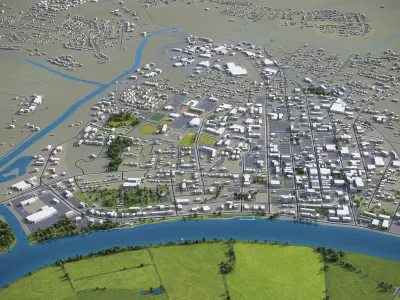 Clarksville  Low-poly 3D model