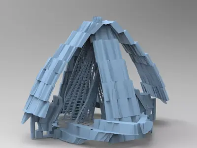 Atlantis gravity tower top Low-poly 3D model