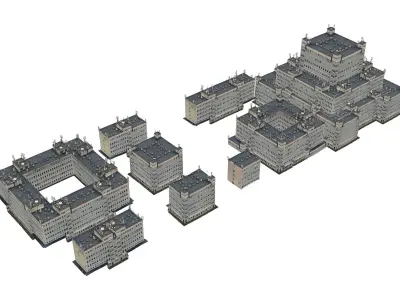 Office Buildings city Pack 9 Low-poly 3D model