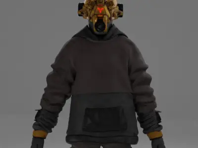 Scifi Character - Cyberpunk Underlord Low-poly 3D model