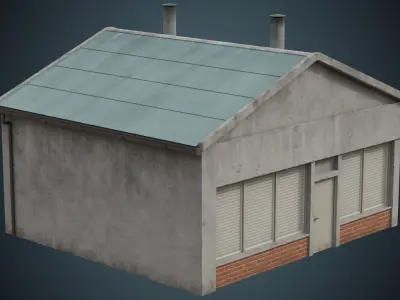 Building 1B Low-poly 3D model