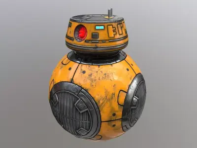 Star Wars BB-9E Robot Droid Yellow Low-poly 3D model